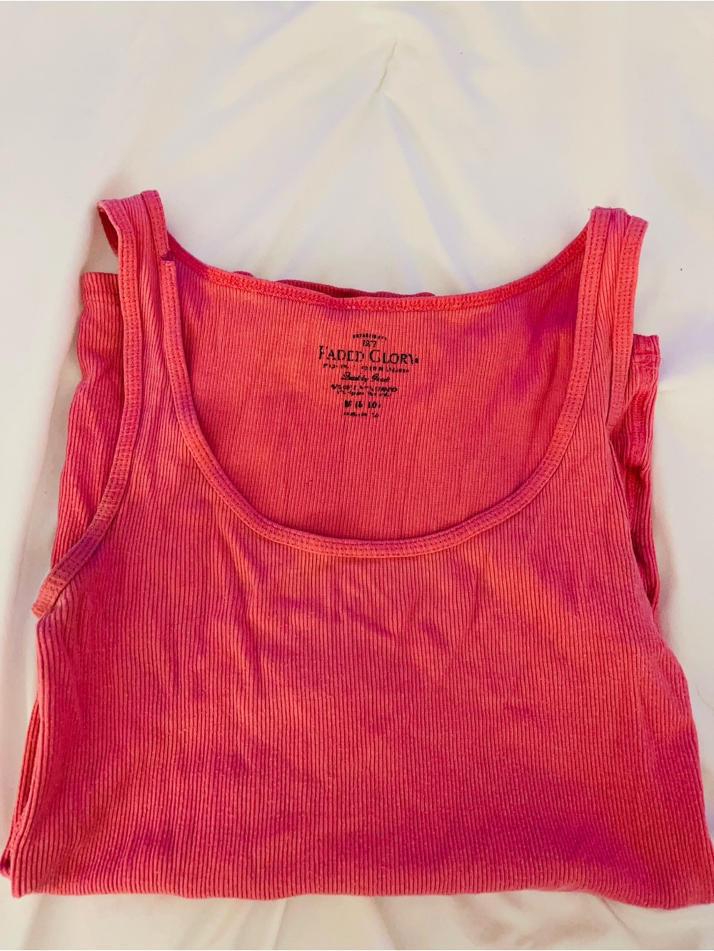 Faded Glory Women's Ribbed Pink Tank Top
